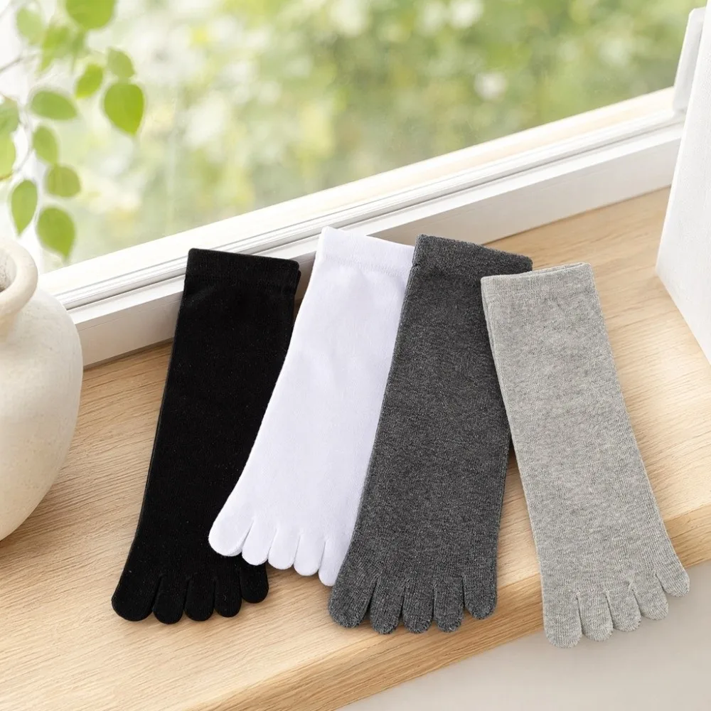 

Fashion Hosiery Men's Five Finger Socks Anti-slip Breathable Five Toe Socks Cotton Solid Color Sports Socks Four Seasons