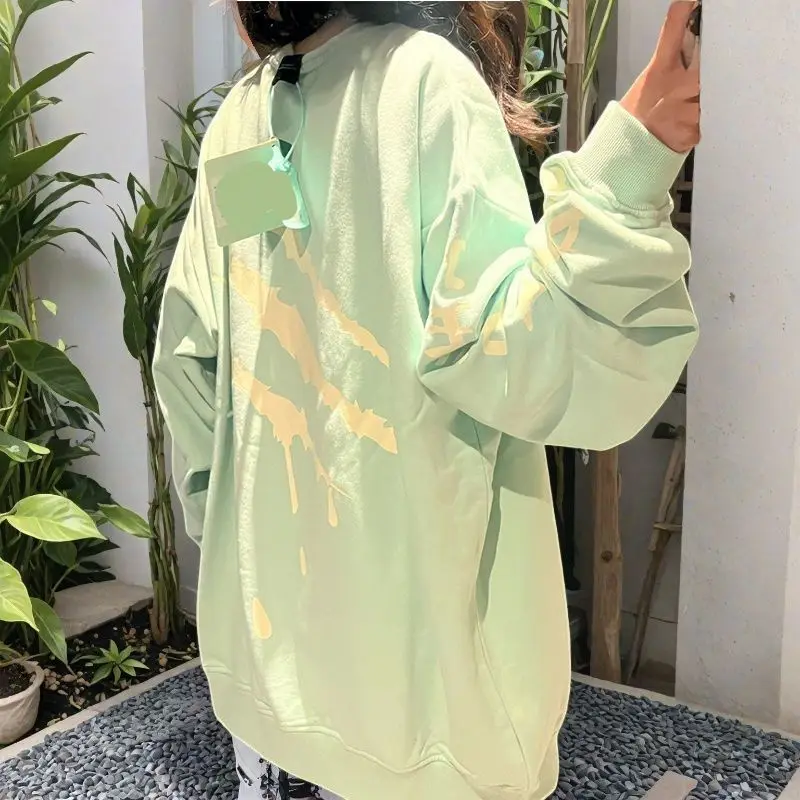 

Новая корейская толстовка оверсайз (300 Pou) с круглым вырезом, весна-осень, в стиле Lazy Sle, высокое качество, уличная мода