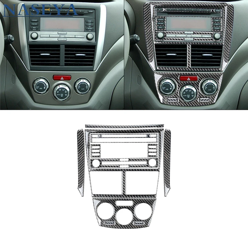 

Carbon Fiber Central Console Stickers Cover Trim For Subaru Forester 2009 2010 2012 2013 Car Interior Decorative Accessories