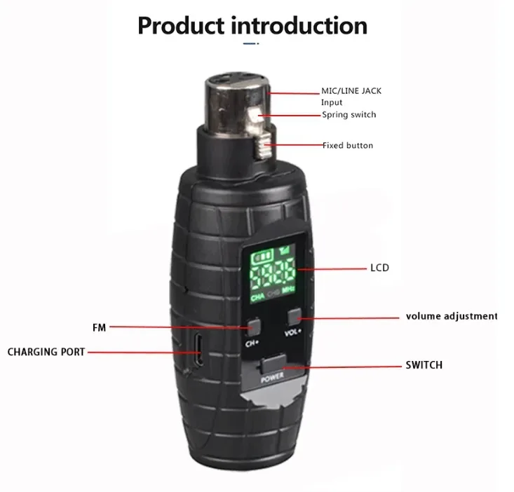 Speciaal bedraad naar draadloze microfoon, microfoon, granaatsysteem, condensator dynamische microfoon, ondersteuning voor 48V-voeding U-95