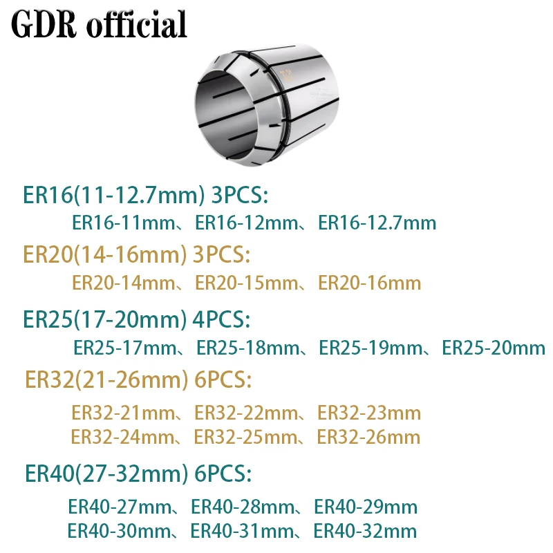 ER11 ER16 ER20 ER25 ER32 ER40 ER collet clamping tool collets drill chuck milling tool milling cutter tool holder bracket tool