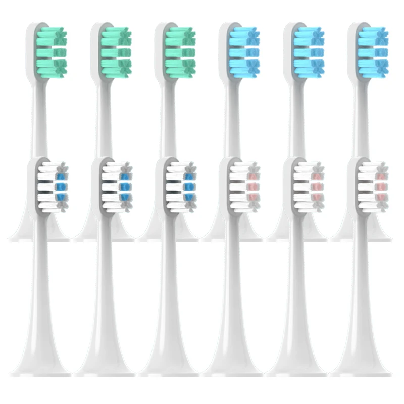 10pcs Replacement Brush Heads for Xiaomi Mijia T300/T500/T700 Sonic Electric Toothbrush Soft Bristle Nozzles with Caps Vacuum