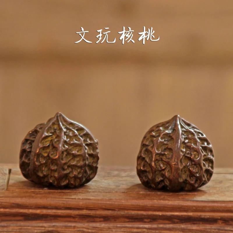 

Pure Copper Collection Walnuts Hand Pieces Fun Decompression Handle Crafts