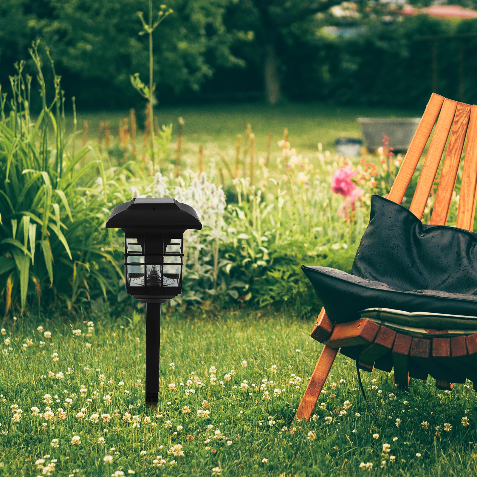 

2 in 1 Solar Post Lamp Stigma Ground Plug Light Waterproof Outdoor Garden Sunlight Powered Durable Easy Installation