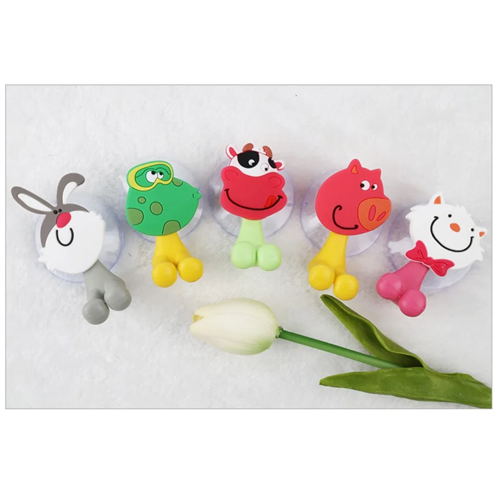 Cute Toothpaste Toothbrush Holder Animal Suction Cup Hooks Bathroom Accessories Set Toothbrush Holder Toothpaste Dispenser