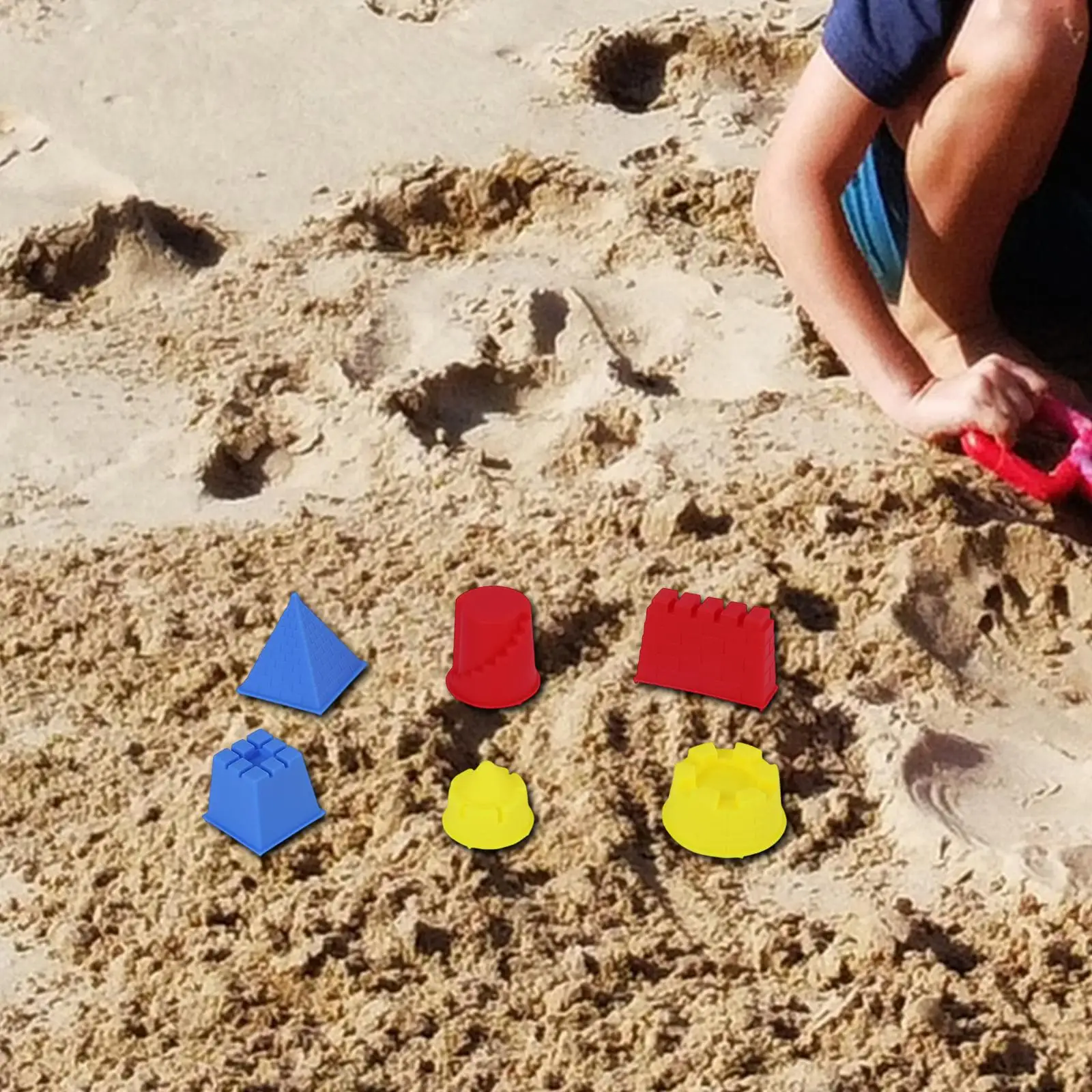 Conjunto de areia de praia divertido estimula imaginação e habilidades sociais brinquedos de praia ao ar livre brinquedos de areia modelo de castelo pirâmide para bebês de 3 a 10 anos