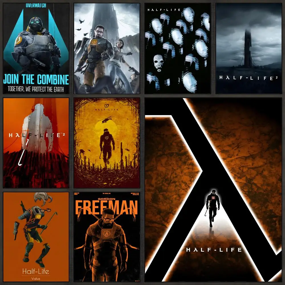 Game Half-Life 2 Gordon Freeman Combine Poster Peel And Stick Wall Art PP Waterproof HD Bedroom Living Room Home Decor Gift