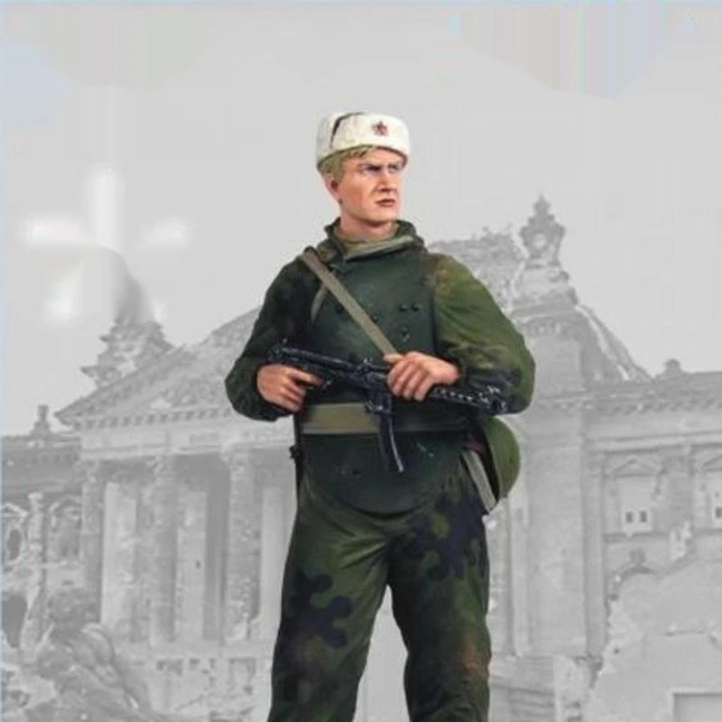 

1/16 Resin Character Soldier Model Soviet Soldier Assault Unit Gk Handmade White Model Unassembled And Unpainted Kit Toy