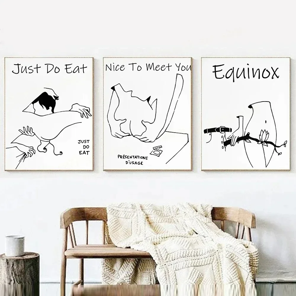 البوب المثيرة خط قماش اللوحة الفن امرأة الجسم مثير أبيض وأسود المشارك زوجين جدار الفن غرفة نوم الشمال ديكور المنزل الصورة #3