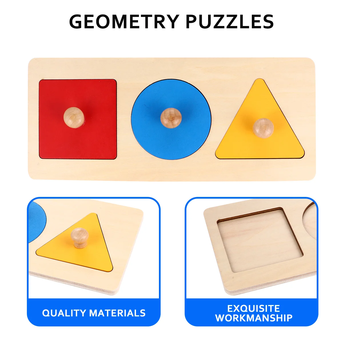 Geometric Panel Preschool Training Toy Kids Geometry Crayon Montessori Math for Wooden