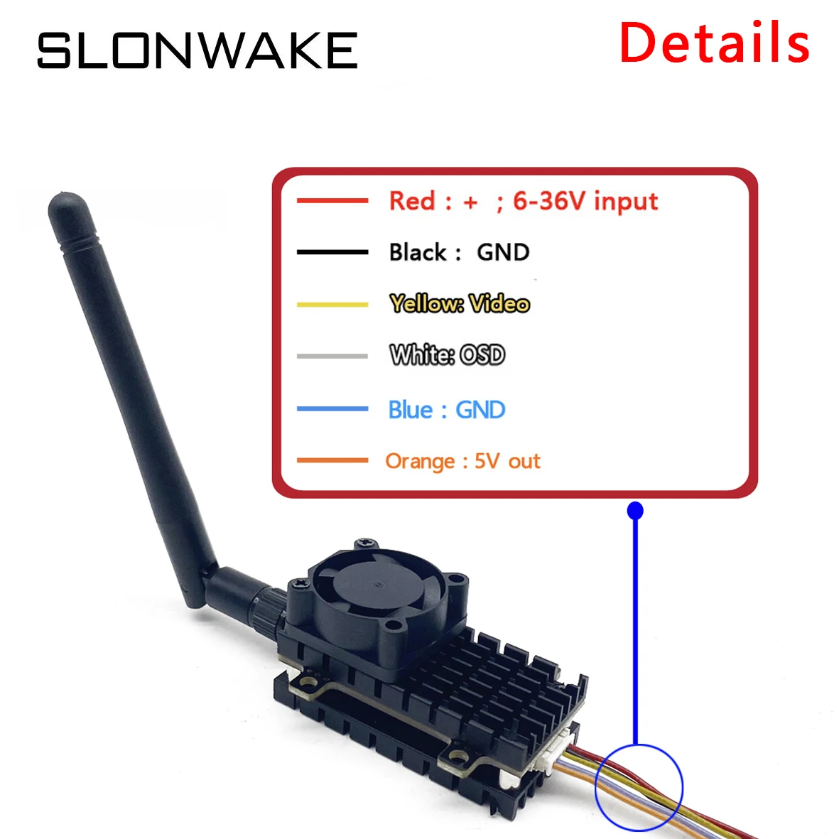 Long Range 5.8G 48CH 2000mW VTX  Wireless Image Video Transmitter Built-in microphone  For FPV Fixed Wing Drone