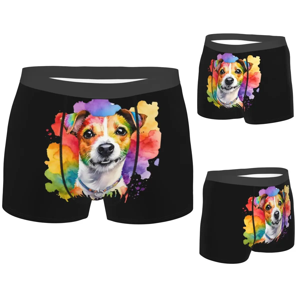 

Boxer Underpants Shorts Jack Russell Terrier Watercolor Portrait Panties Men's Soft Underwear for Homme Man Boyfriend Gifts