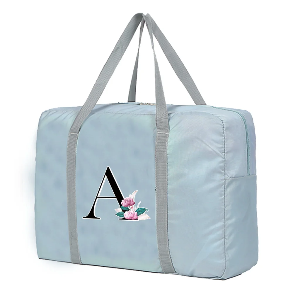 Large Capacity Travel Bag Unisex Organizers Luggage Handbags Clothes Storage Duffle Carry on Bags Whitemarble Lettern Series