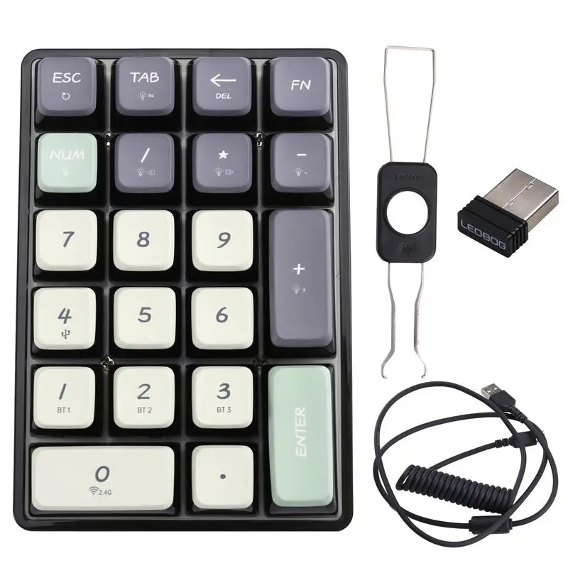 Wireless Mechanical Numpad Keyboard Transparent Keycap Keyboard For Hot Swappable With Transparent Keycaps