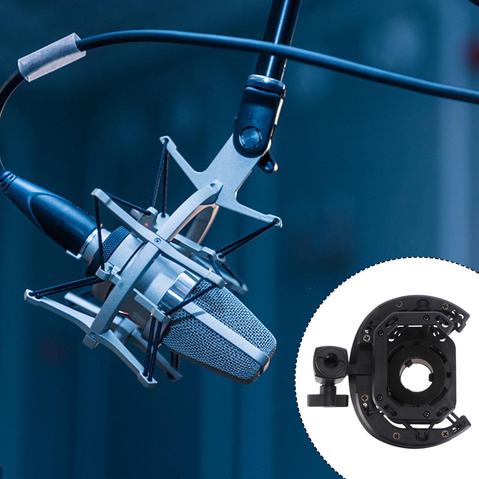

Condenser Microphone Mount Shockmount Spider Bracket Holder Black Universal Mic Studio Broadcast Shockmount Recording