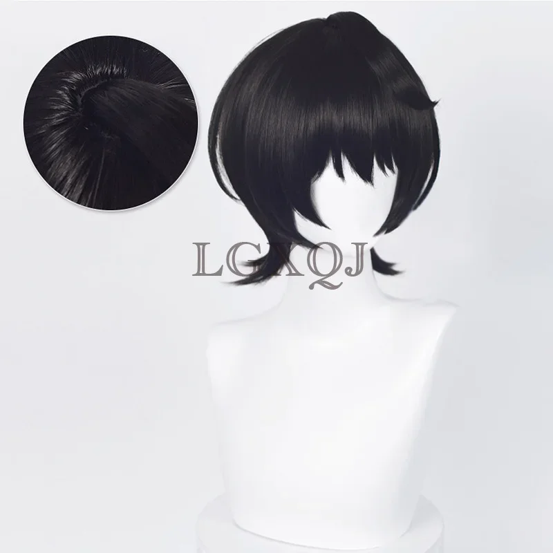 Sakuma Ritsu Cosplay Wig Game Ensemble Stars ES Sakuma Ritsu 30cm Black Hair Heat Resistant Party Wigs In stock + Free Wig Cap