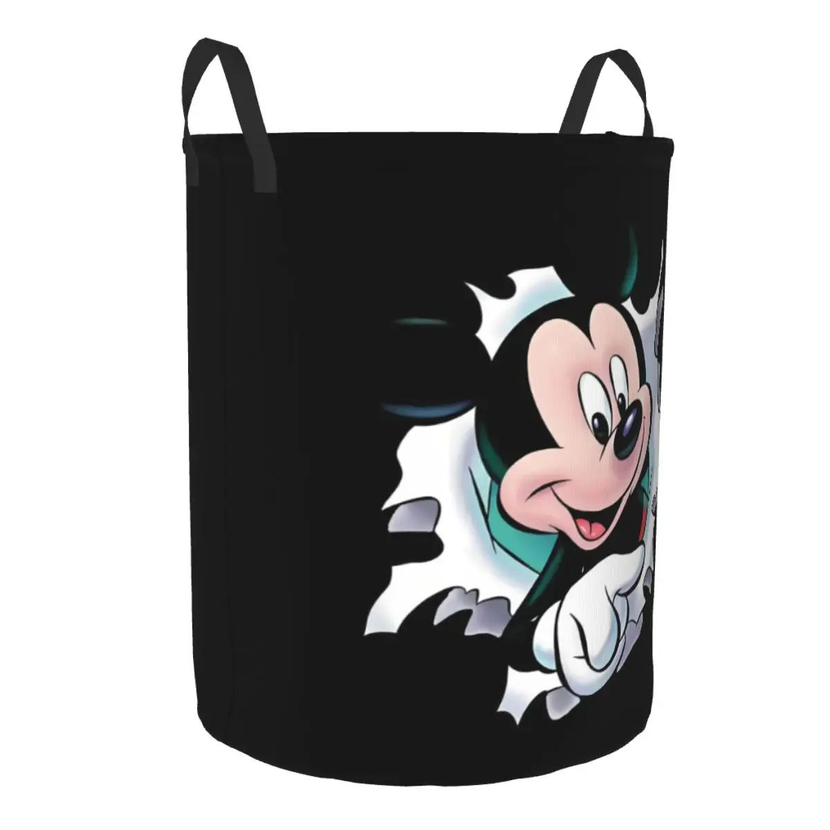 Custom Mickey Mouse Cartoon Laundry Hamper Large Storage Basket Girls Boys Toy Organizer