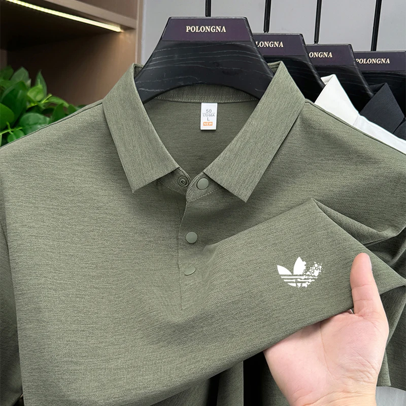 Men's short-sleeved printed polo shirt, brand new summer style,100% pure cotton material, casual and breathable collar T-shirt