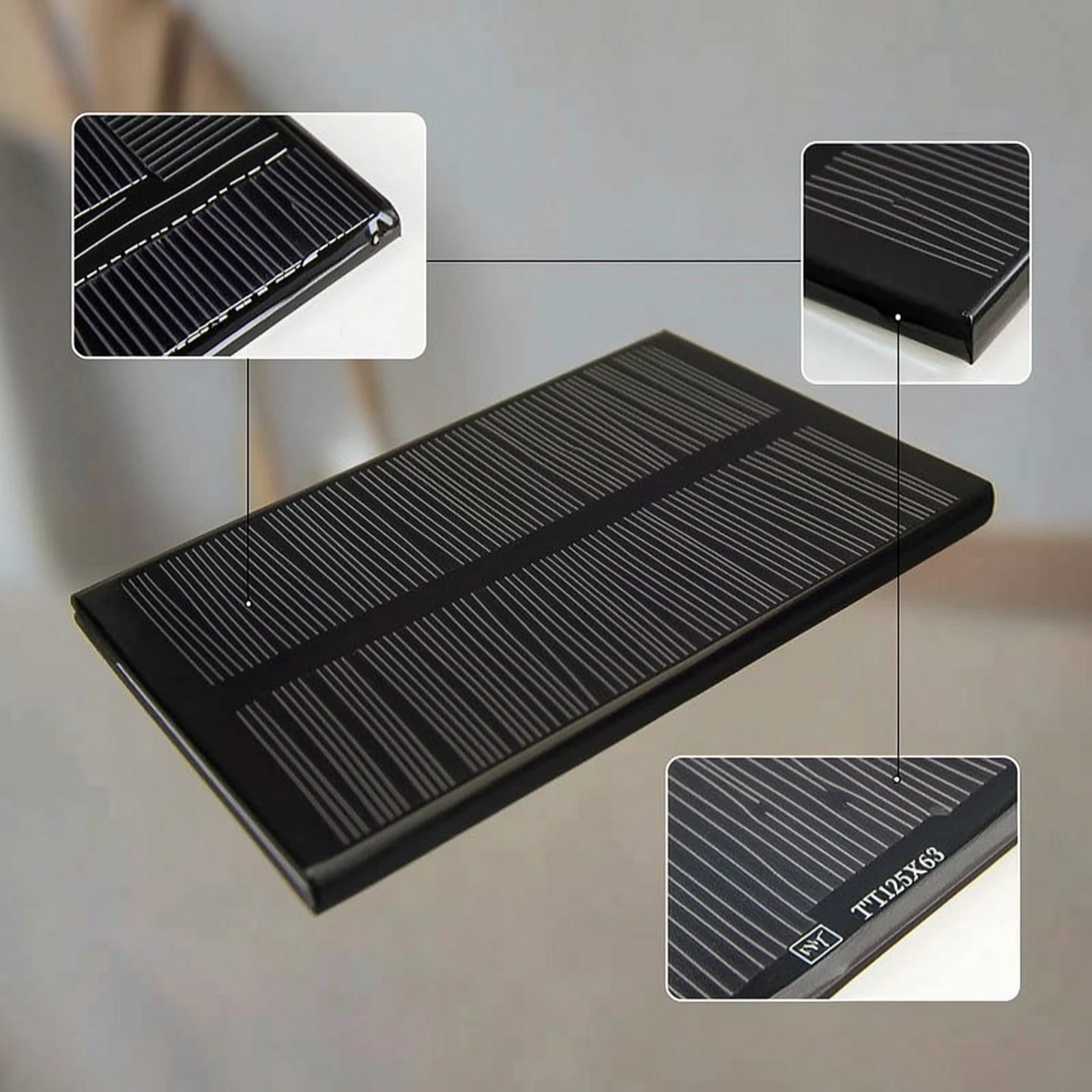 6V Solar Panel Rigid Monocrystalline Solar Panel Compact Efficient for DIYers, DIY Chargers, Garden Lighting
