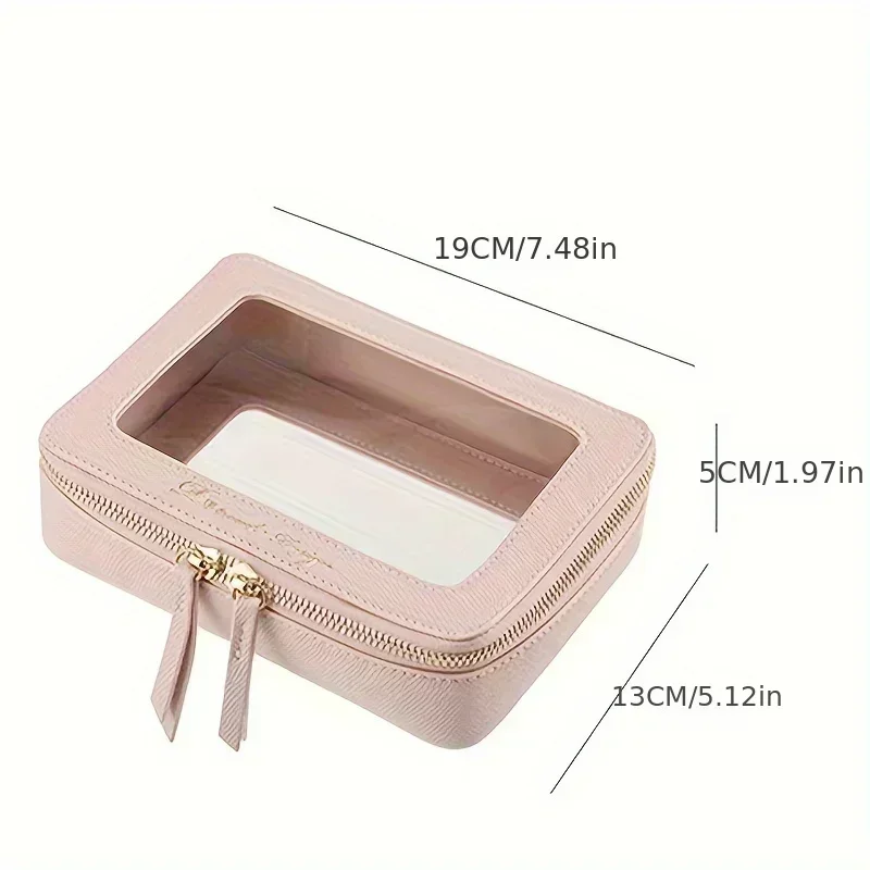 1pc borsa cosmetica trasparente borsa da toilette impermeabile organizzatore con cerniera per cosmetici ed elementi essenziali da viaggio