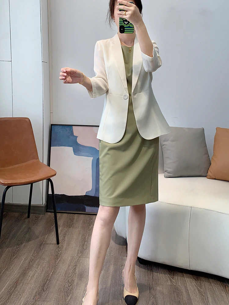 

Ele H-Line Woolen Vest Dr Spring Summer Ci Commute Slim Fit Premium Spun Wool Color-Blo Skirt-One-Piece Dr