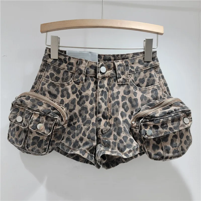ANJY ฤดูร้อนใหม่ผู้หญิงอเมริกัน Retro Streetwear Camouflage สามมิติ Cargo กางเกงยีนส์อินเทรนด์กางเกงยีนส์กางเกงขาสั้น A7672