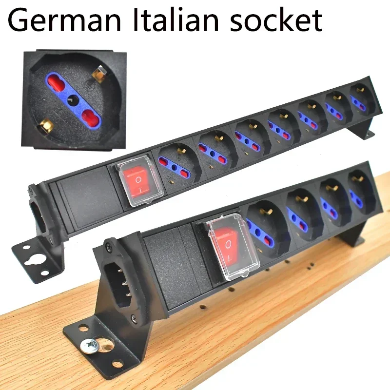 

Удлинитель PDU, стойка для сетевого шкафа, соединение порту C14, немецкая итальянская настольная розетка 1-10AC без удлинительного кабеля