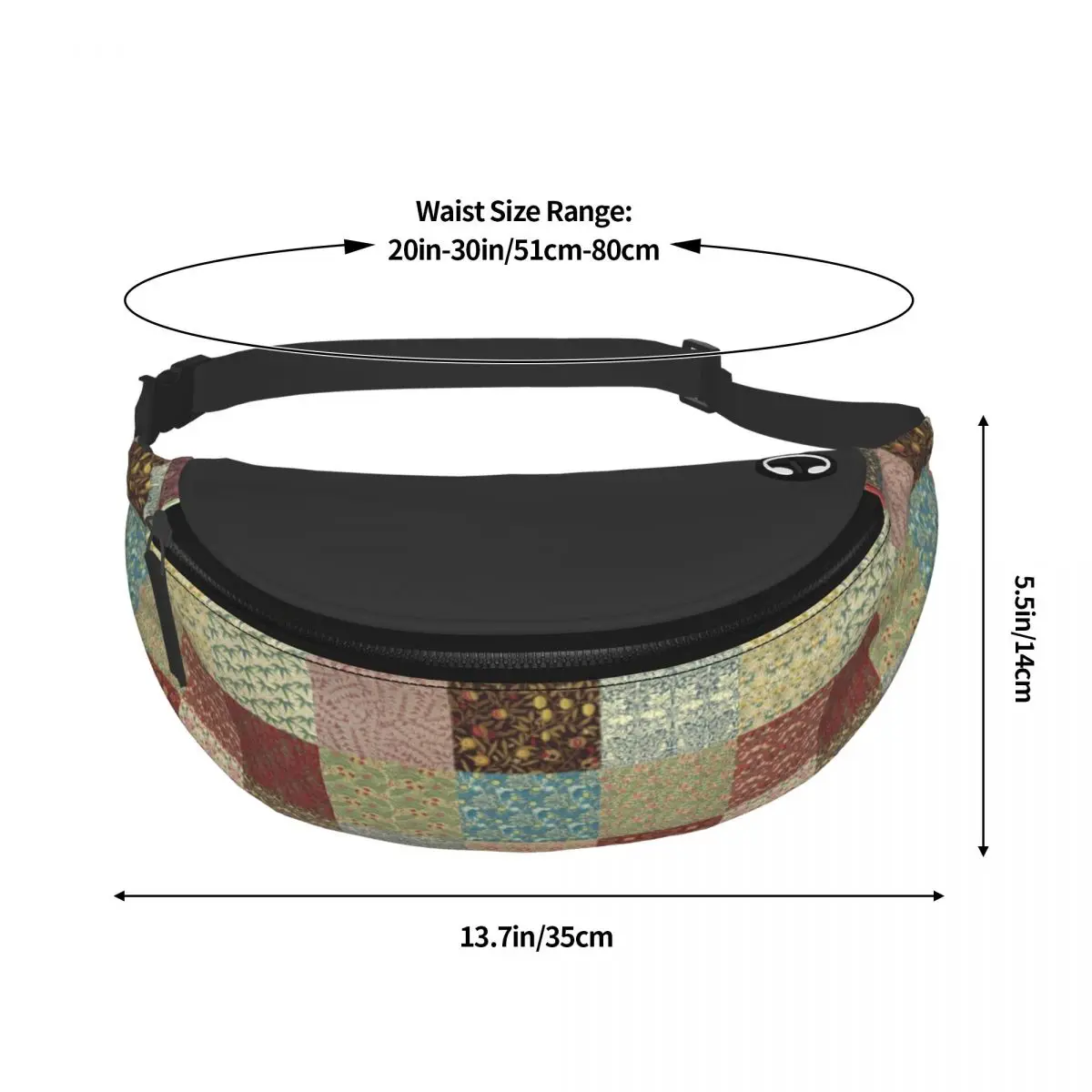 Cool William Morris Padrão Coleção Fanny Pack Homens Mulheres Floral Têxtil Crossbody Saco da cintura para correr Telefone Money Pouch