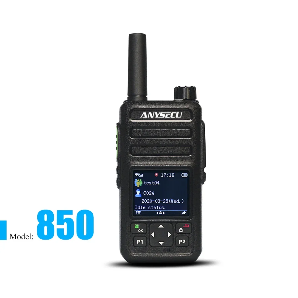 Global Version PTT Radio 4G LTE ANYSECU 4G-HD580 Sim Card Walkie Talkie REAL PTT Network Two way Radio