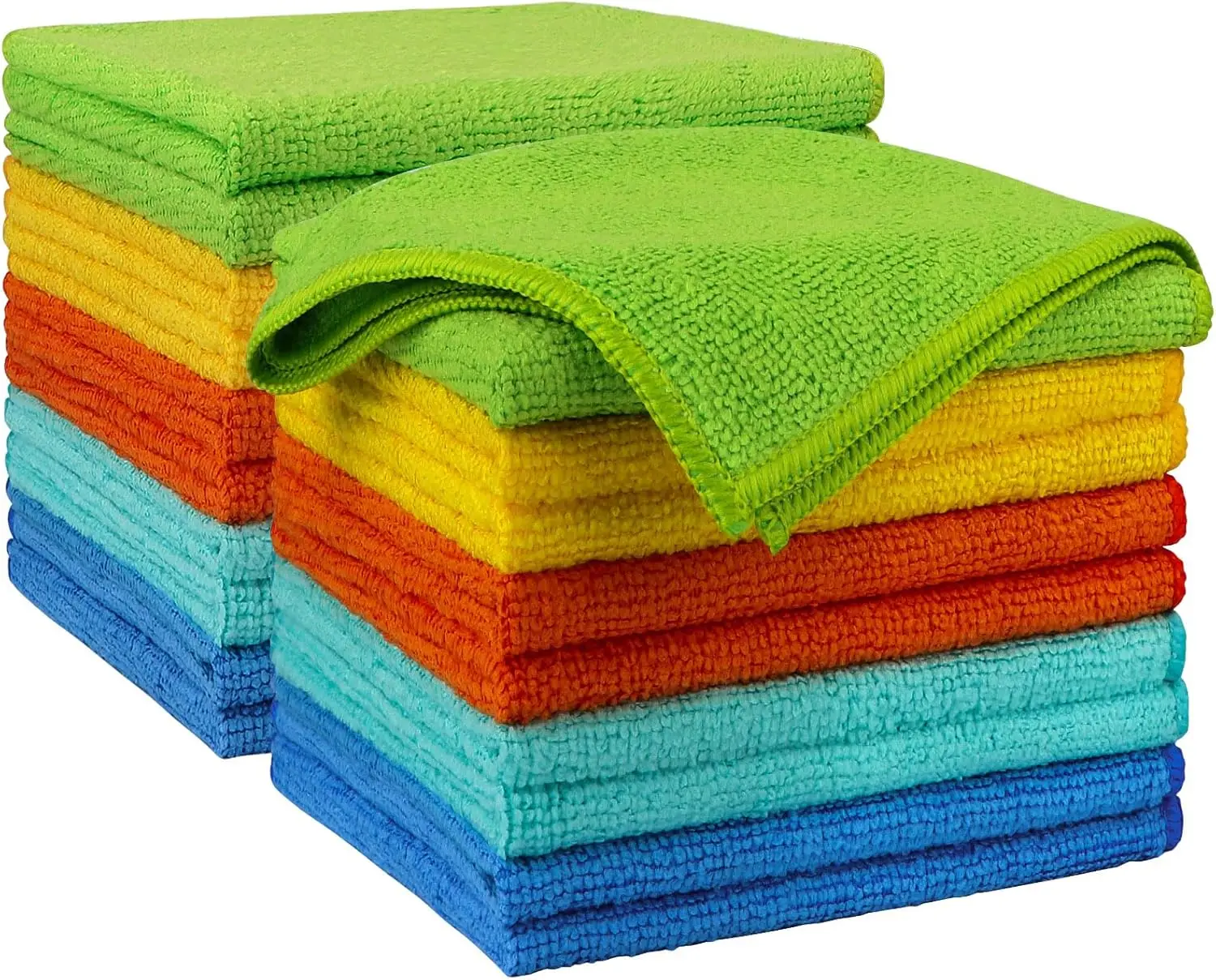 

20PK Microfiber Cleaning Cloths 12x12, Multi-Purpose Towels for Car, House, Kitchen, Window, Workshop