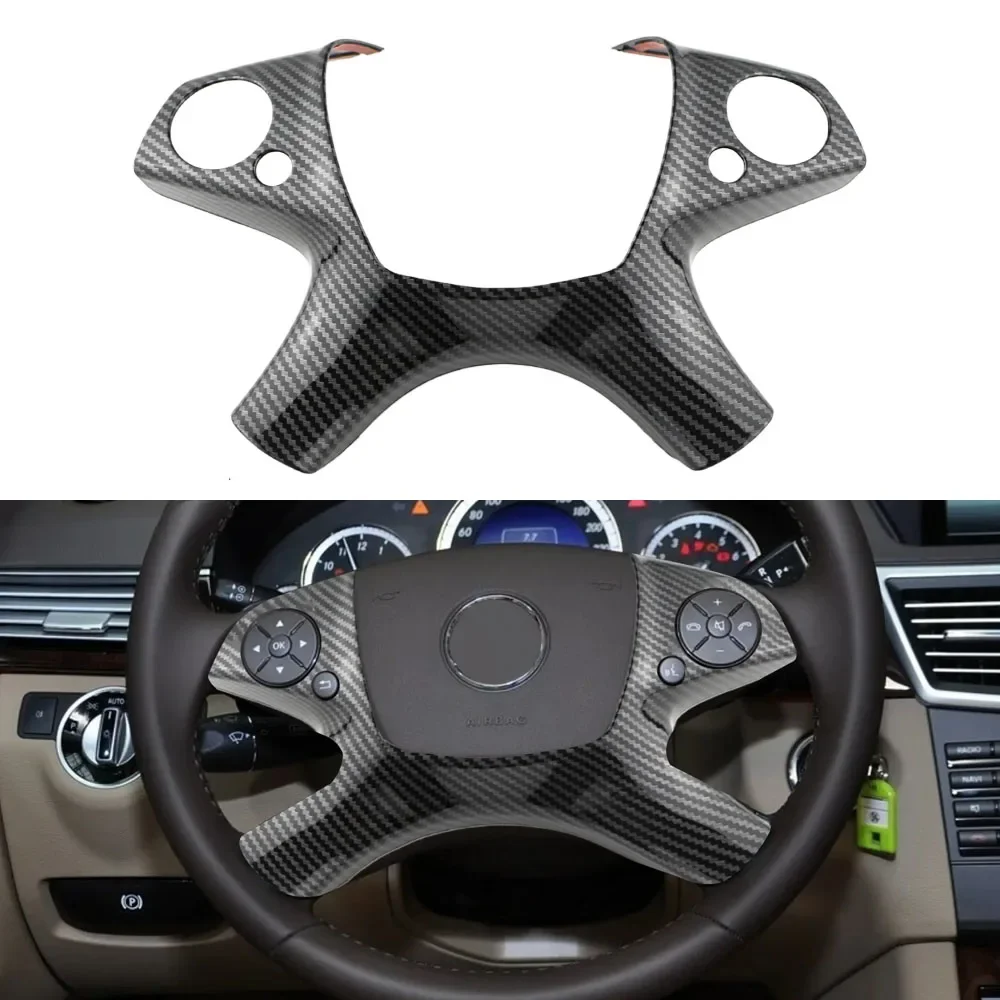 Steering Wheel Panel Cover Frame Sticker for Mercedes Benz C Class W204 C180 C200 C260 2007 2008 2009 2010 Car Accessories