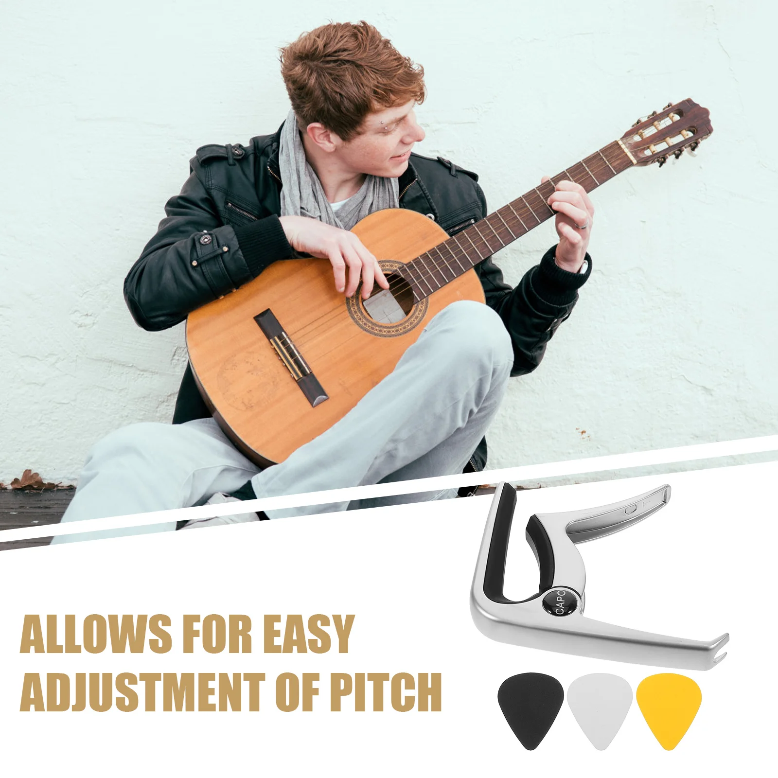 1 مجموعة الغيتار كابو الكهربائية الصوتية الثقيلة المعادن سبائك الزنك المشبك تثبيت سريع لهجة تعديل كليب استبدال الملحقات