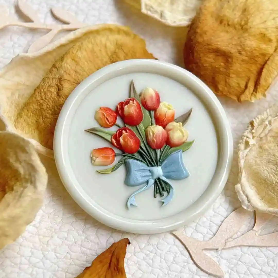 Fai da te timbro creativo smalto timbro testa carino gatto artiglio tulipano serie serpente anno Cina nodo ricco rilievo testa in ottone buste francobolli