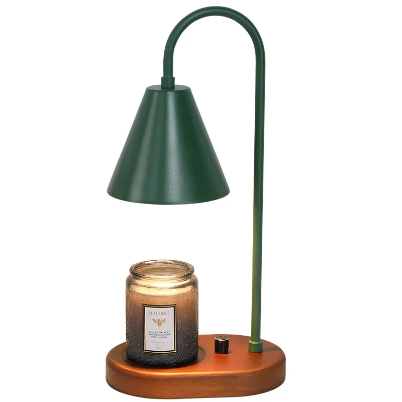 Lampe à bougie électrique romantique, réchauffeur, avertir la lumière fondante, aromathérapie créative, éclairage de base en bois, décor de parfum de chevet