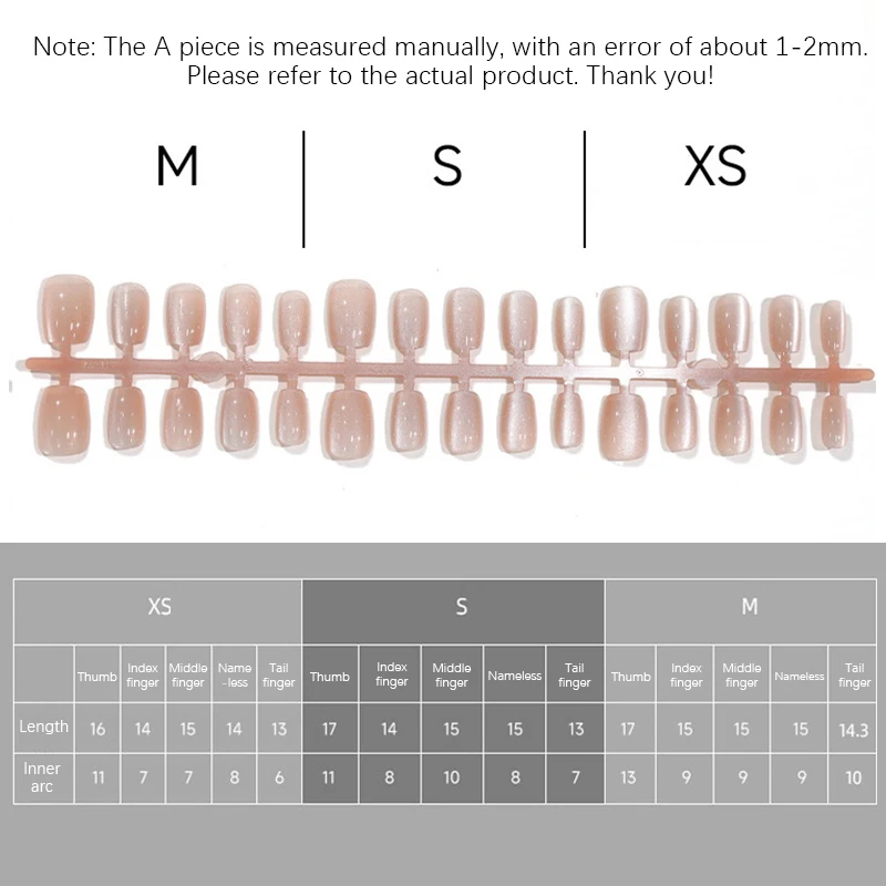 30Pcs Cat Eye Handmade Press On Nails With Gradient Design False Nails Full Cover French Ballerina Wearable Artificial Nail Tips