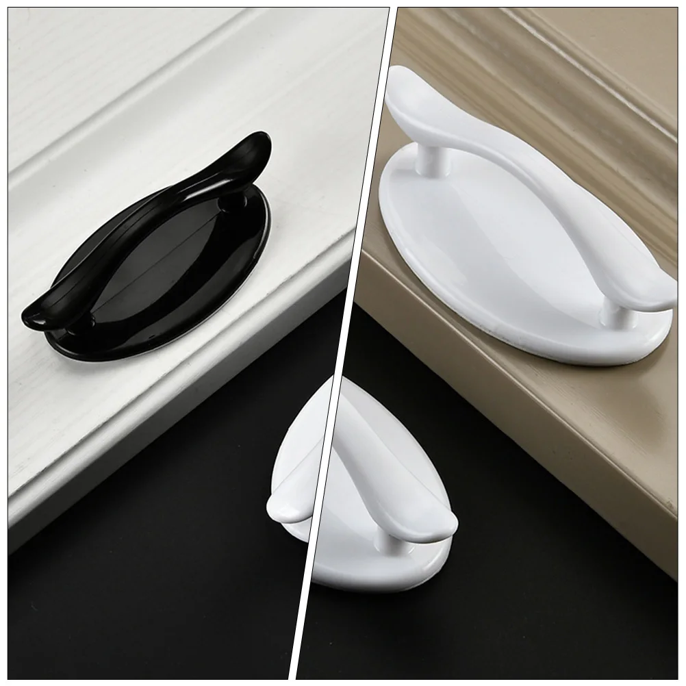

6pcs Adhesive Cabinet Handles Drawer Pulls No Drill for Glass Doors Wardrobe Plastic Home Furniture Hardware
