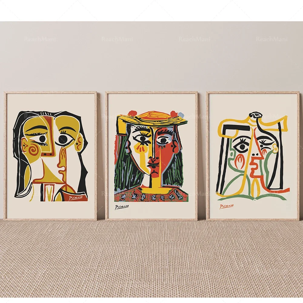 

Picasso Print, Abstract Art Exhibition Print, Picasso Poster, Neutral Tones, Picasso Gallery Wall Art Print