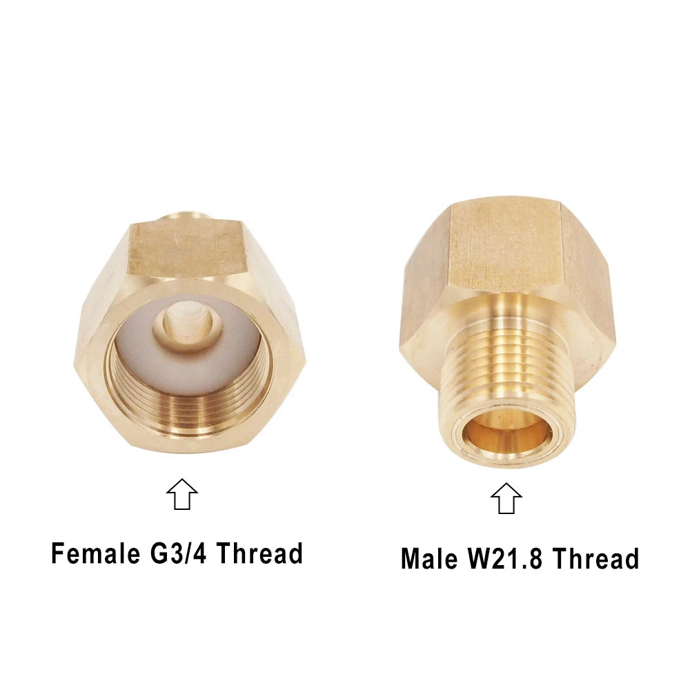 Conversor g3/4 co2 argônio tanque regulador threads transferência adaptador de carregamento de enchimento adaptador para macho W21.8-14/din477