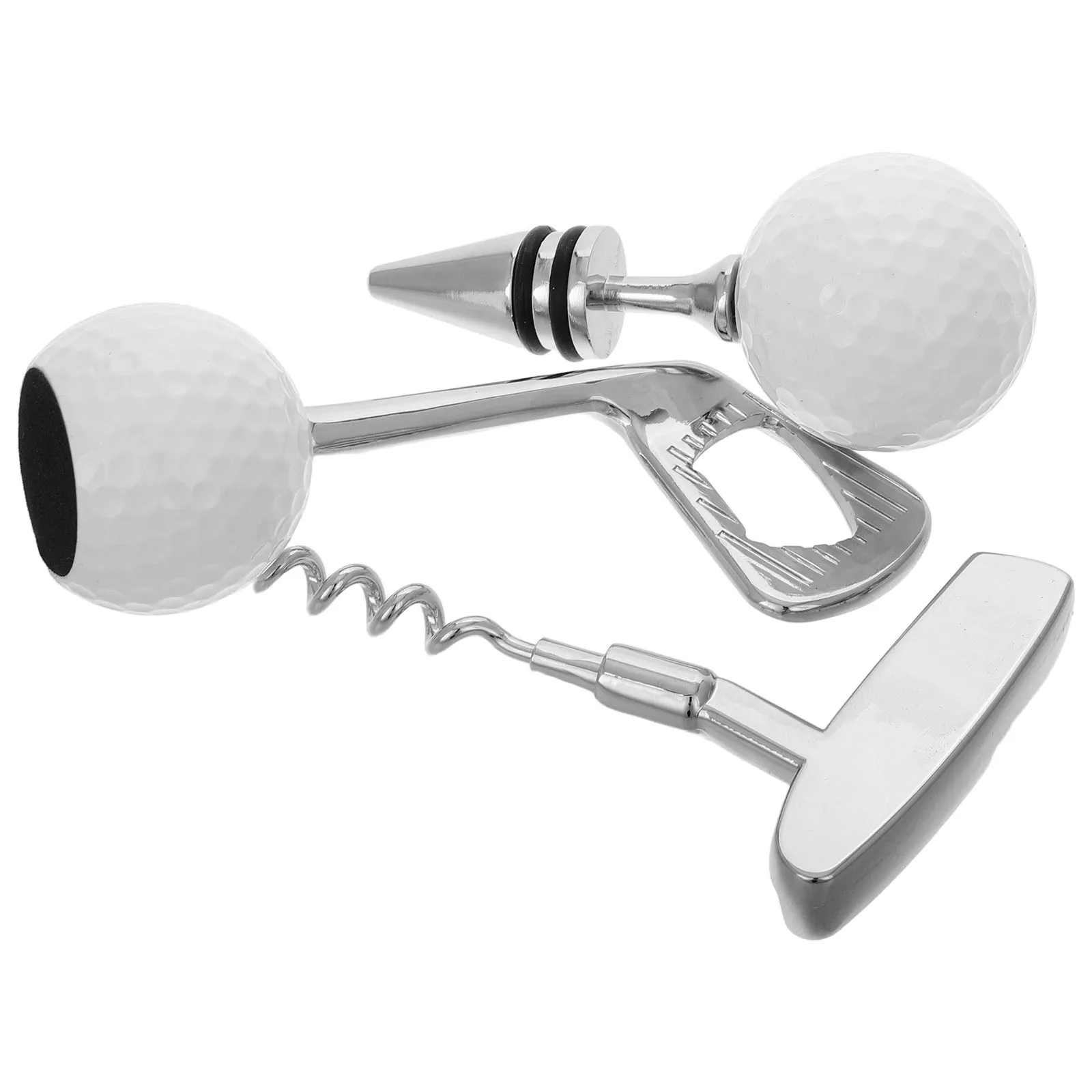 

1 Set Golf Shaped Wine Bottle Opener Corkscrew Fun Beverage Tool Airtight Stopper For Party Outdoor Picnic Beer Can Opener Metal