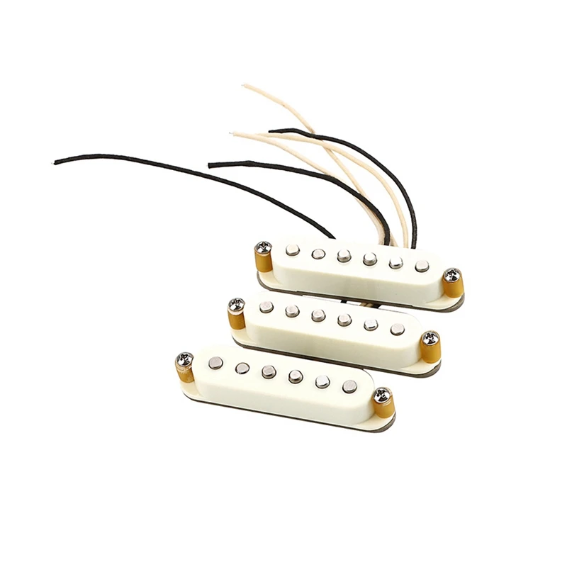 

Plastic Guitar Pickups Vintage V70 SSS Alnico 5 Guitar Pickups For Strat Style Guitars,White