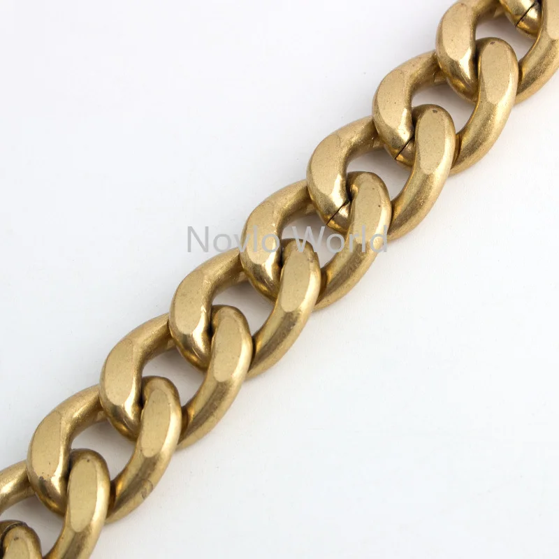 19MM 15MM Satin Gold Metal Chain For Women Bags Handbag Purse KeyChains Aluminum Necklace Replacement DIY Accessories Wholesale