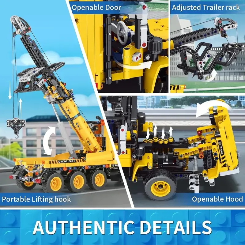 ตัวต่อ MOULD KING 17011 ชุดเทคนิค MOC-43434 รถลากจูง ของเล่นตัวต่อรถเครน รถบรรทุก ของเล่นวิศวกรรมเมือง ของขวัญคริสต์มาส