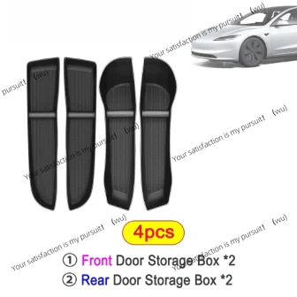 Door Side Storage Box Front Rear Door Handle Armrest Tray Organizer for Tesla Model 3 and Model Y Juniper 2025 Car Accessories