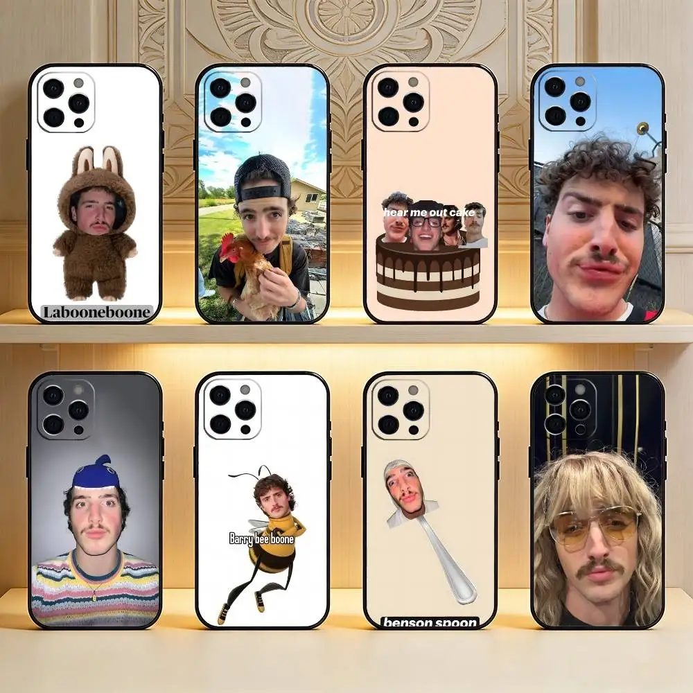 

Funny MEME Of B-Boone Phone Case For iPhone17,16,15,14,13,12 Plus,Max Soft Silicone Black Cover