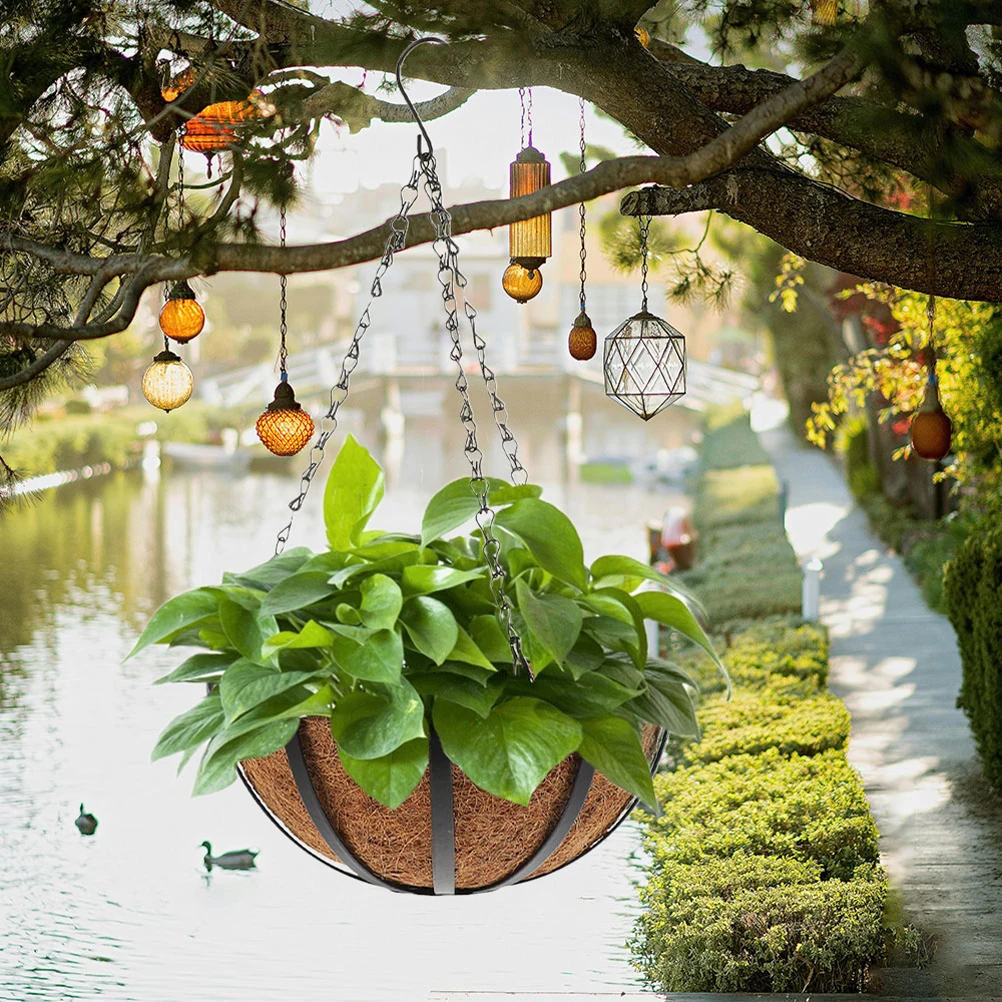 

Natural Hanging Flower Pot Frost Resistant Balcony Garden Planter Basket Indoor Outdoor Use Hanging Pots for Indoor Plants