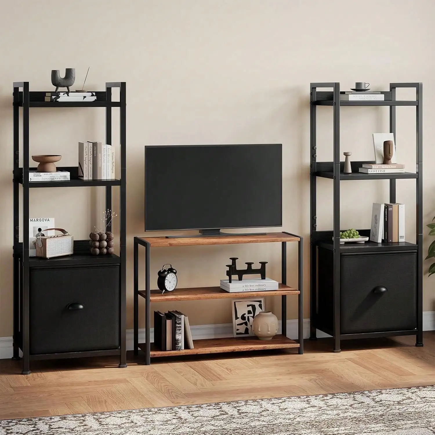 4/5 Tiers Bookshelf, Classically Modern Book Shelf, Book Rack, Storage Rack Shelves In Living Room/Home/Office