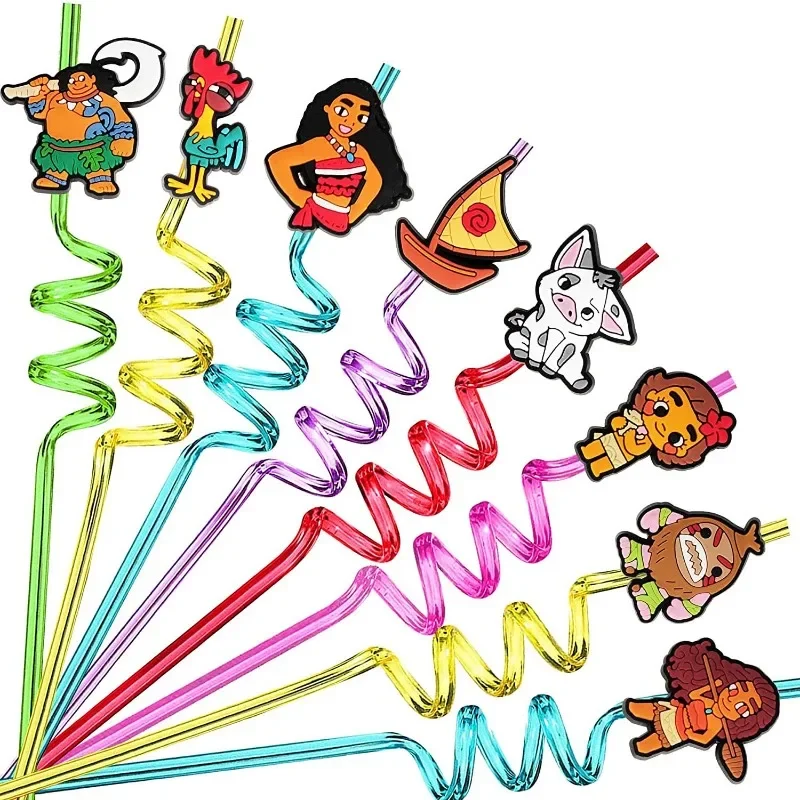 

Серия Moana, соломинки для питья, мультяшная модель Мауи Пуа Хейhei, товары для детей, посуда для напитков на день рождения, украшения, креативный подарок