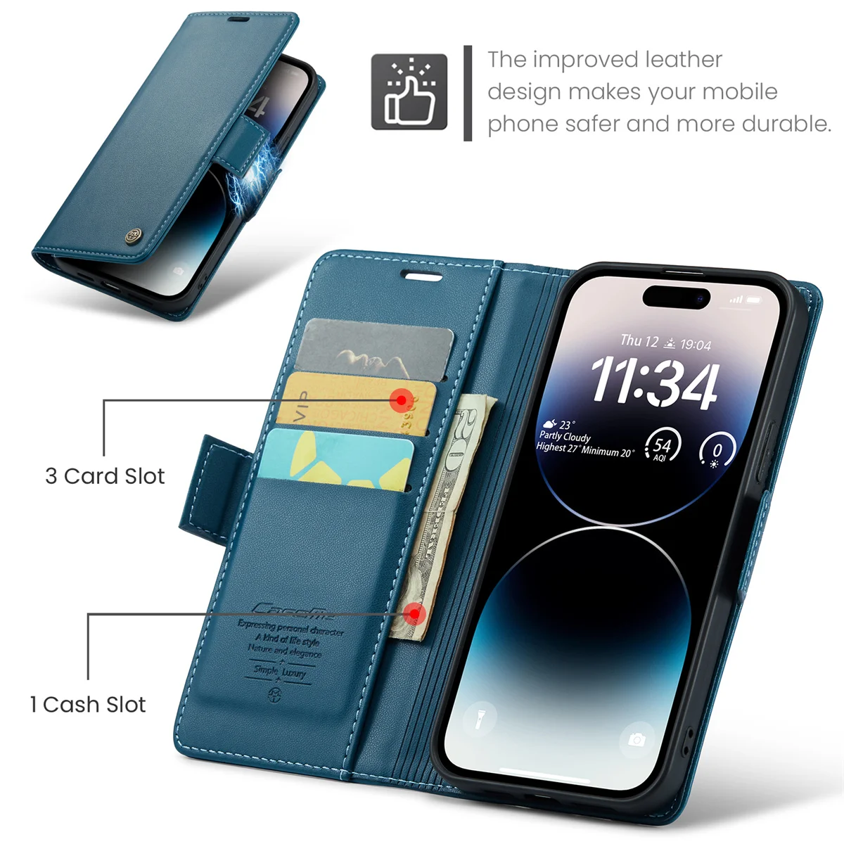 CaseMe Luxury RFID Blocking Wallet Case for iPhone 15 Pro Max 6s 7G 8G XR XS Max 11 Pro 12 13 Mini 14 Plus Premium Leather Case