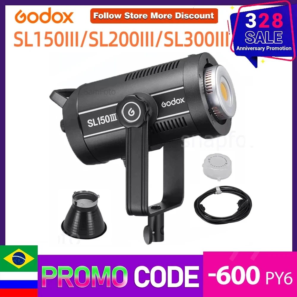 Godox SL300III SL300 II SL150II SL150III SL200 II SL200III Video Light Bowens Mount Daylight for Interview In Stock