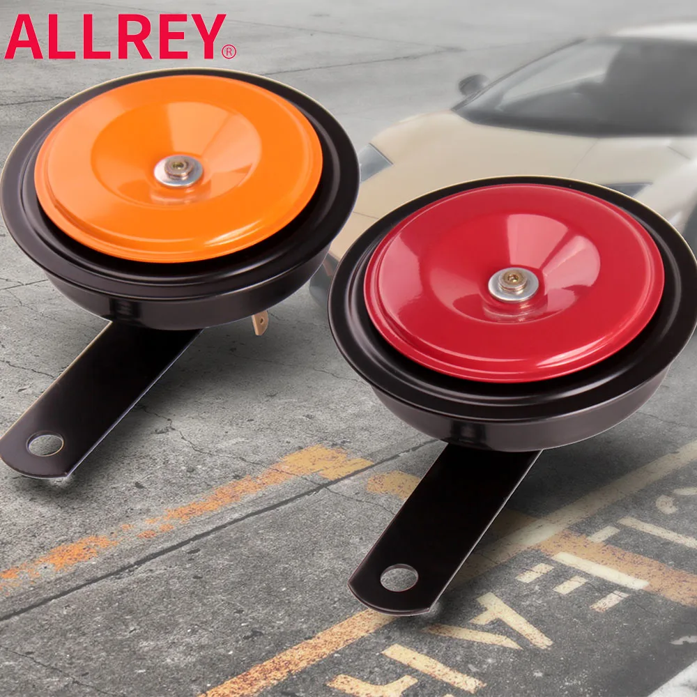 

ALLREY 2Pcs Electric Horn 12v 118db Super Loud Dual Tone Alarm Signal Metal Waterproof Disc Air Horn For Bike Motorcycle Tool